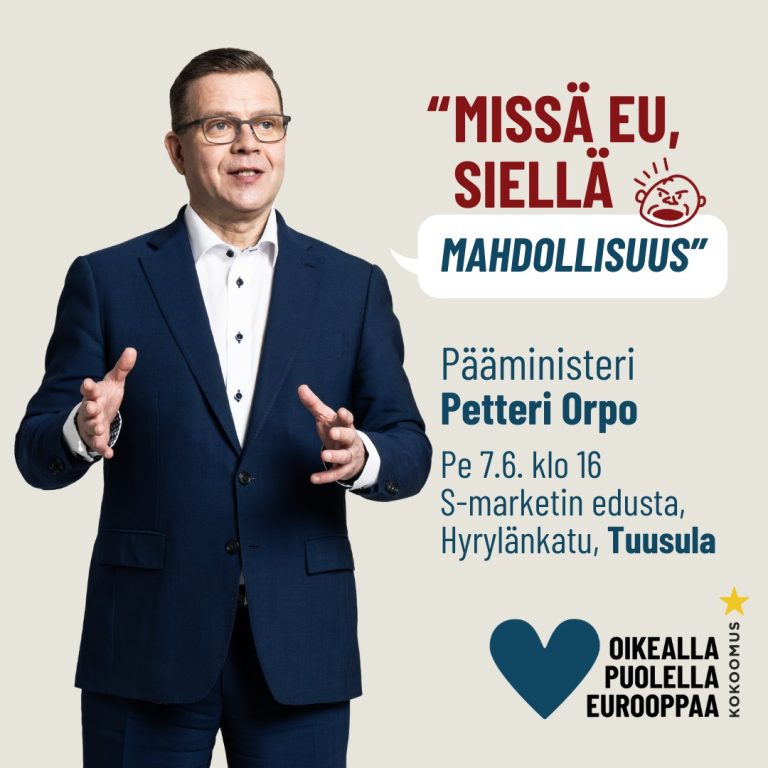 Pääministeri Petteri Orpo Tuusulassa 7.6.2024